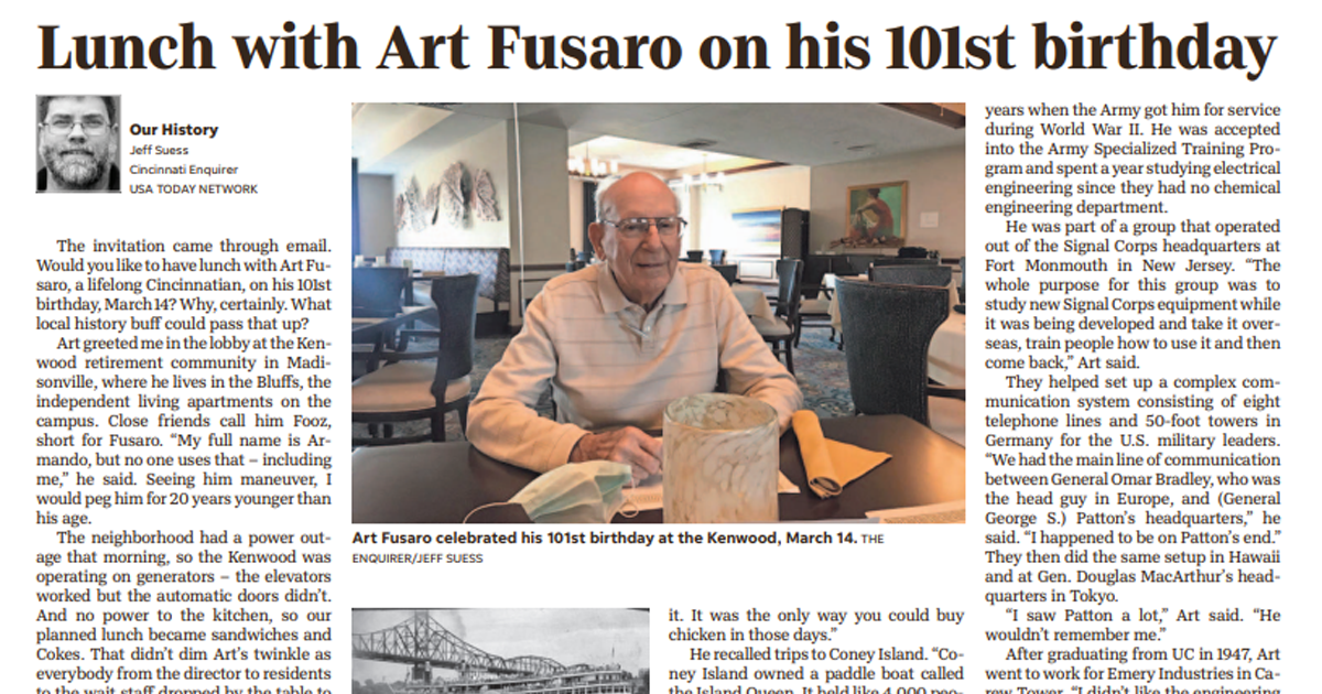 Featured image for “Lunch With Art Fusaro on his 101st Birthday”