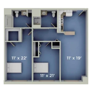 Lu floor plan at Harrison on 5th by Senior Star