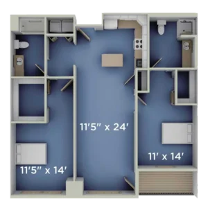 Padilla floor plan at Harrison on 5th by Senior Star