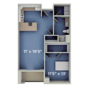 Hannah floor plan at Harrison on 5th