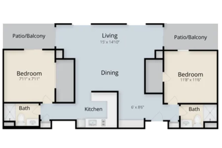 Warwick floor plan at Senior Star Wexford Place in Kansas City